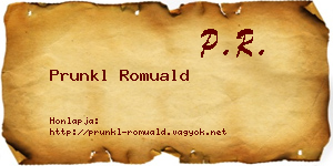 Prunkl Romuald névjegykártya